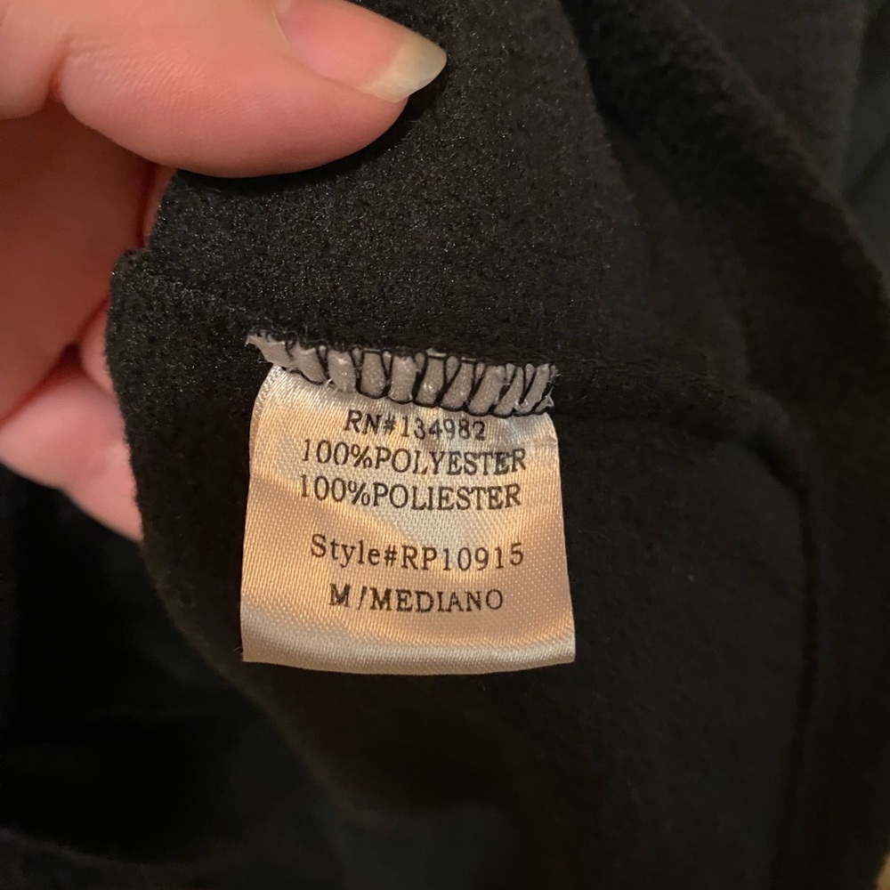 Black Fleece Jacket with Lapel Design off set zipper and comfy pockets - Picture 4 of 6